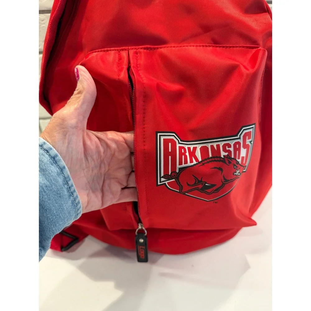 Logo Arkansas Razorbacks Sling Backpack Mens Womens Red Nylon Crossbody Bag NCAA